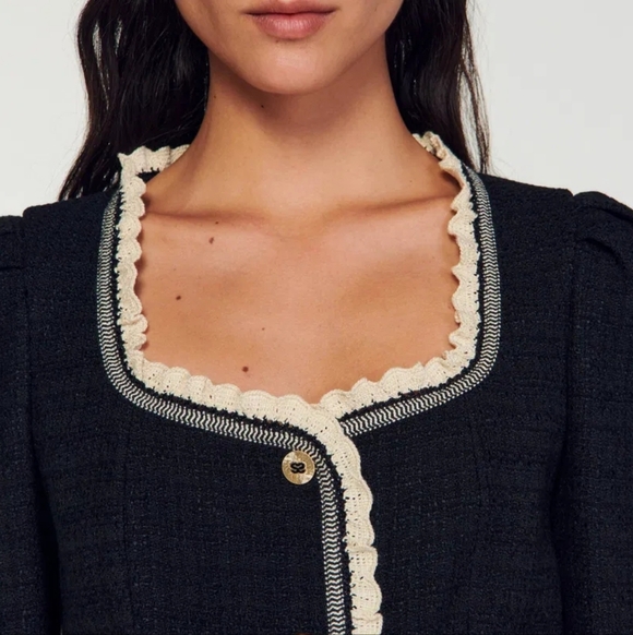 Sandro Tweed Cropped Top - Picture 4 of 13